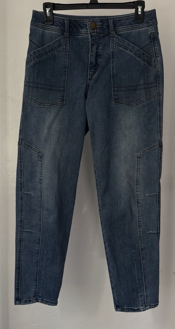 Democracy Ab Technology Womens Utility Jeans 4 High Rise Straight Leg Stretch